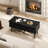 Lift Top Coffee Table w/ Split Top & 2 Hidden Compartments Tapered Metal Legs-1220208425
