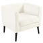 Fauteuil d'appoint en tissu pour les salles d'attente, blanc avec des pieds en bois, un coussin de taille moderne et une finition brune-1323464498