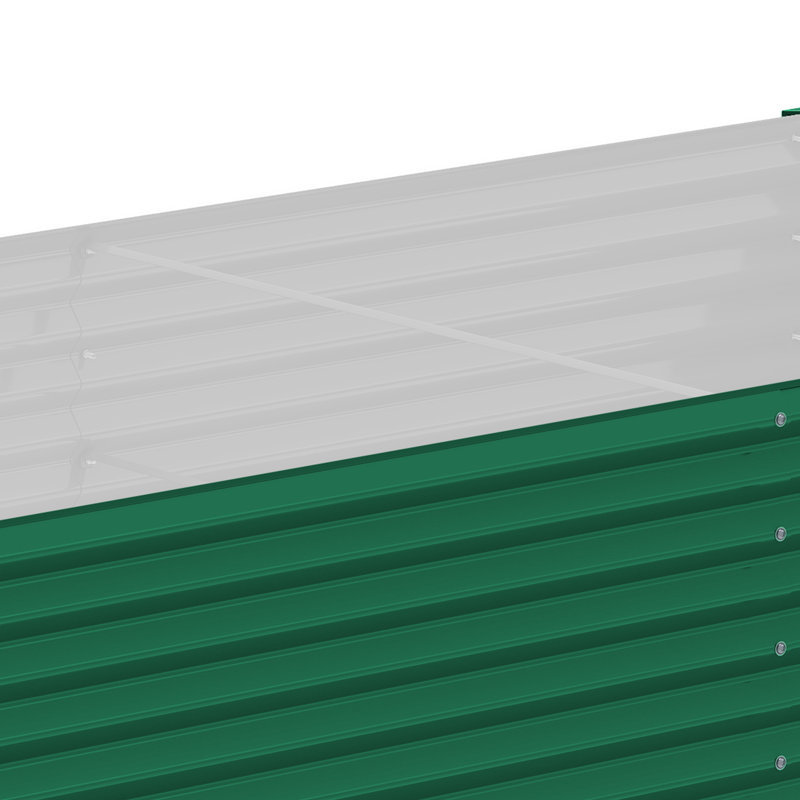 Metal Raised Garden Bed, Green, 58cm H x 240cm W x 120cm D