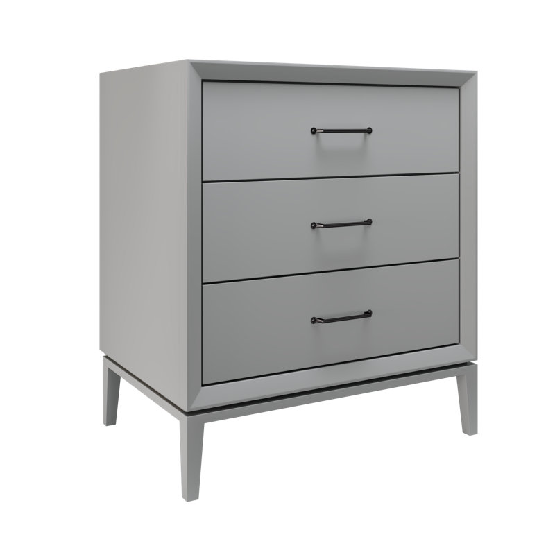 Alexandra Three-Drawer Single Bath Vanity, Platinum Gray, 30", Matte Black
