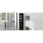 Armoire de salle de bain autoportante noire avec tablette réglable et rangement-950002124