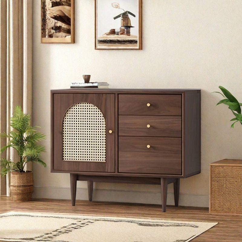 Buffet multifonctionnel en rotin, Brun