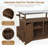 54.33" Outdoor Modern Farmhouse Solid Wood Rolling Kitchen Cart with Stainless Steel Top-124178214