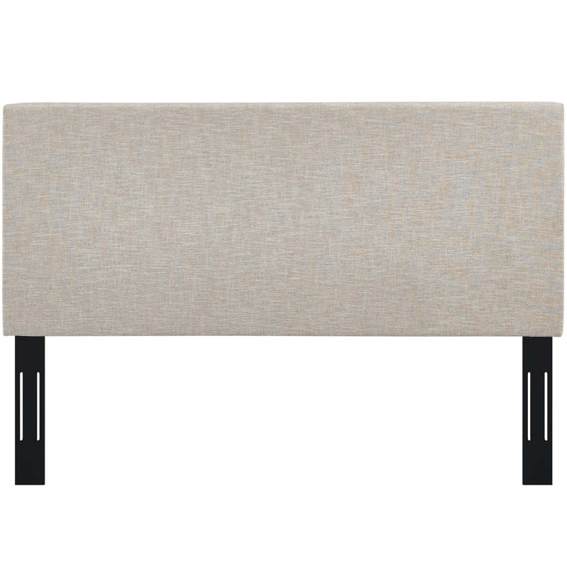 Taylor Upholstered Linen Fabric Headboard, Full/Queen, Beige Polyester Blend