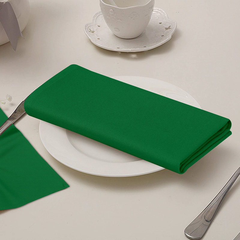 Poly Cotton Enrich Twill Cloth Napkins, Dark Green