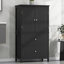 Armoire de rangement pour salle de bain, armoire avec deux portes et tiroirs, tablette réglable, panneau de fibres à densité moyenne-896852447