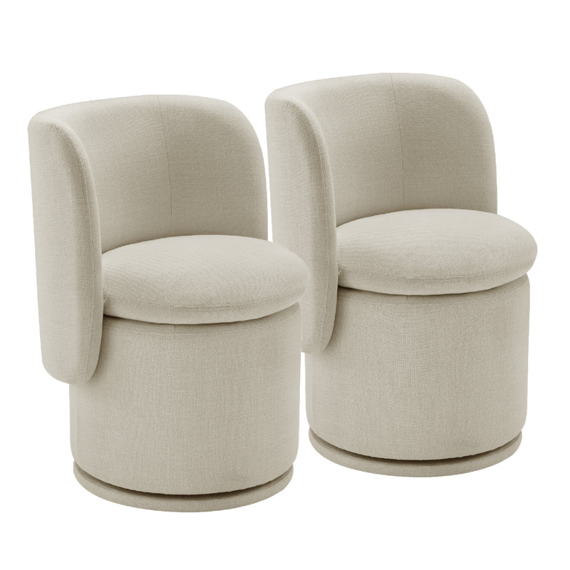 Fauteuil demi-tonneau pivotant Adrielle, Lin Effie