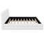 Lit plateforme tapissier très grand avec design moderne, tête de lit confortable, style minimaliste - blanc-45850908