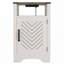 Table d'appoint Farmhouse, table de bout rustique en bois, table d'appoint avec prise de courant (2 ensembles) - gris foncé