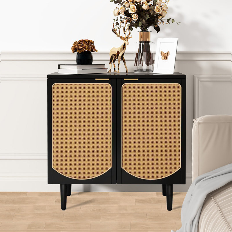 Armoire d'appoint 2 portes en rotin