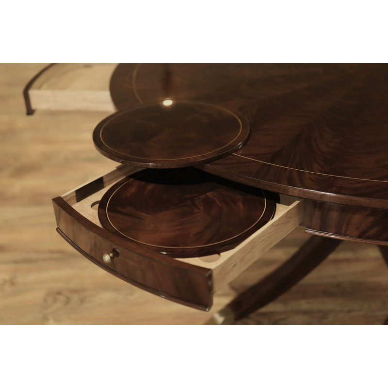 Round Mahogany Wood Dining Table