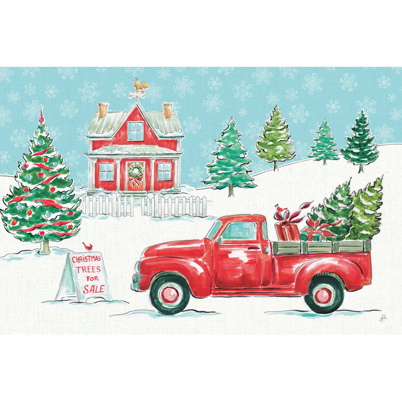 Christmas In The Country II Crop by Daphne Brissonnet - Wrapped Canvas Painting, 30cm H x 46cm W x 3.8cm D