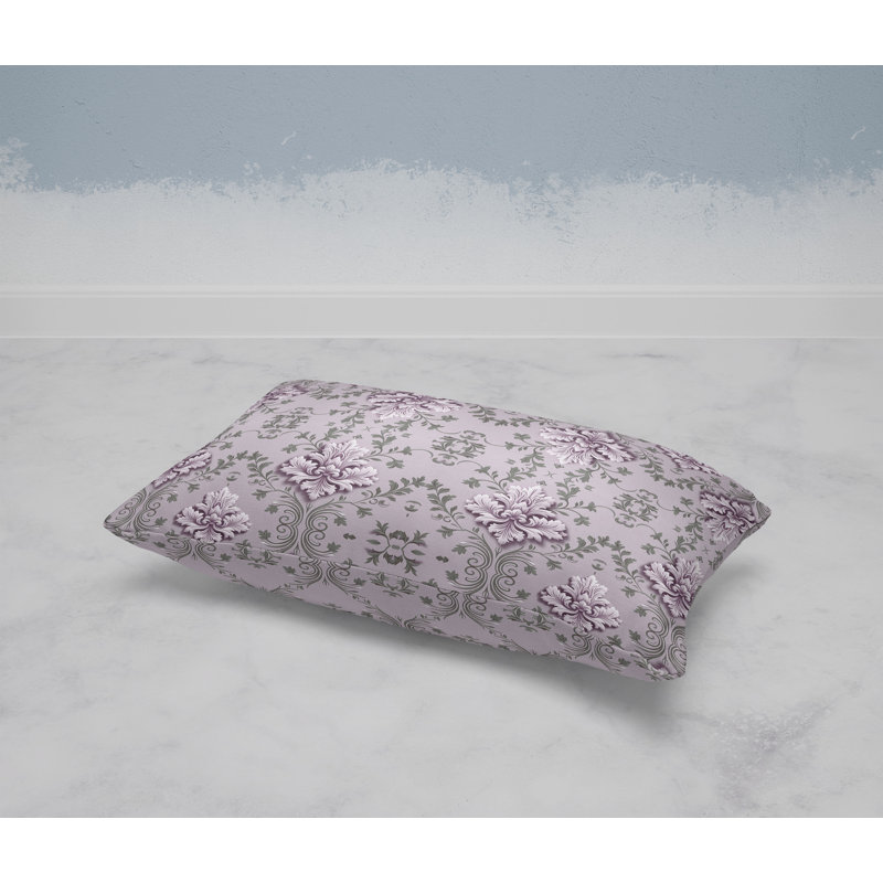 Art Deco Elegance  Rectangular Throw Pillow, Gray/Pink