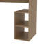 Bureau d'ordinateur en chêne naturel avec rangement ouvert et tablette ouverte