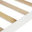 Lit plateforme simple avec support à lattes de bois, tête et pied de lit (blanc)