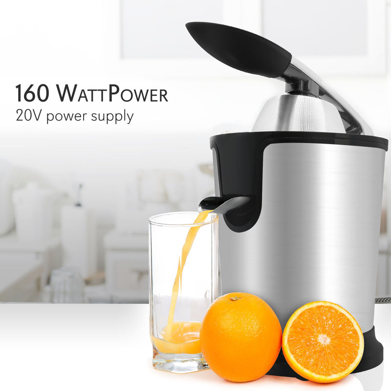 Stainless Steel Electric Citrus Juicer with Manual Press Handle