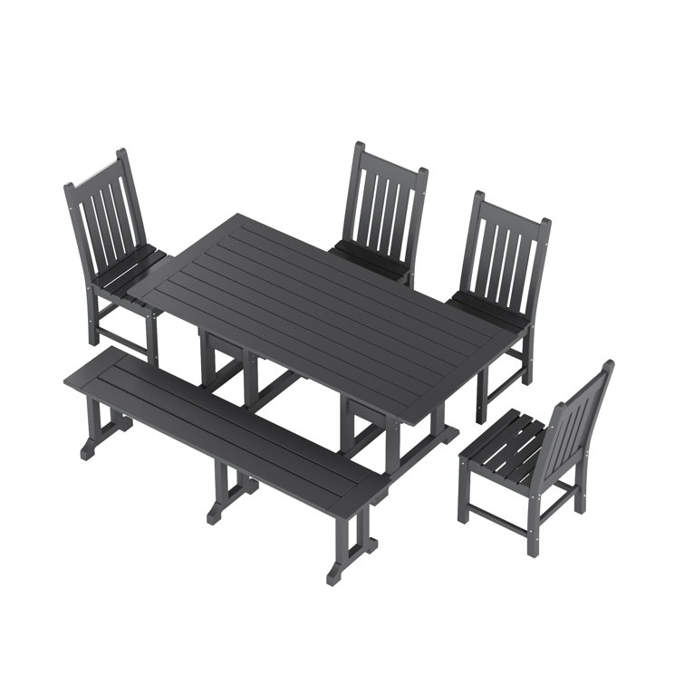 Aleera Rectangular 6 - Person 71" Long Dining Set
