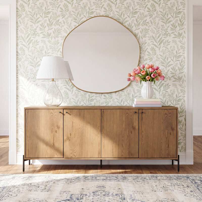 Nephie 72'' Solid Wood Sideboard, White Wash