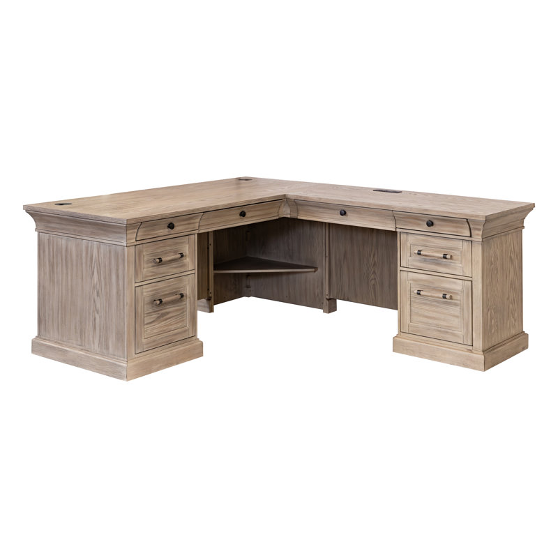 Bureau double caisson Traditional, Brun