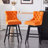 Velvet Upholstered 360° Swivel Counter Height Bar Stool with Back, Nailhead Trim and Sturdy Solid Wood Legs, Comfortable Chair for Kitchen, Dining, Restaurant-836843082