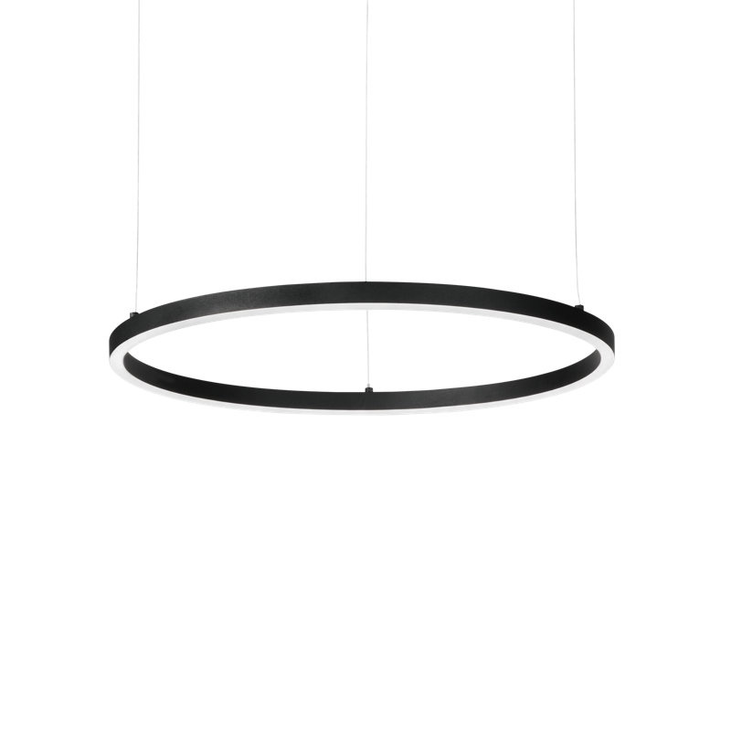 1 - Light Geometric LED Chandelier, 205cm H x 70.5cm W x 70.5cm D, Black