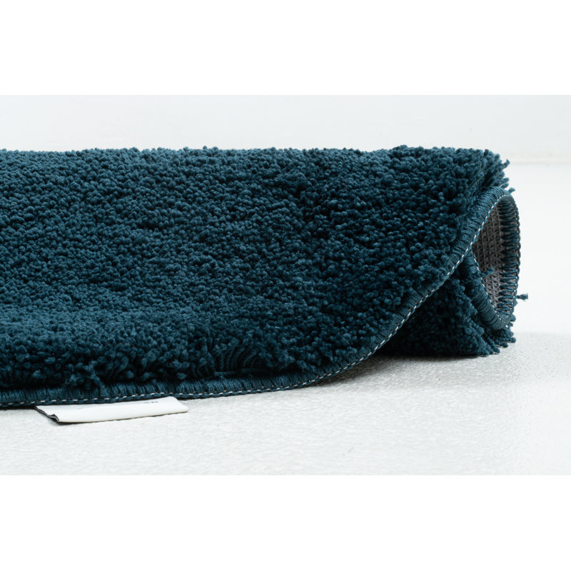 Circle Bath Rug, Petrol, 90cm