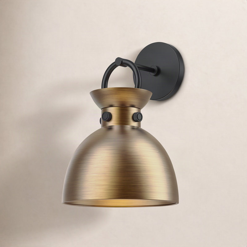 Tinka Armed Sconce, Aged Gold, Matte Black