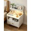Table de chevet compacte et moderne blanche, 15 × 13 × 27 pouces, table de chevet à plusieurs niveaux avec tiroir et étagères de rangement ouvertes, table d'appoint peu encombrante pour les petites chambres