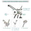 Pomme de douche ronde multifonctionnelle 4,7 po-77055381