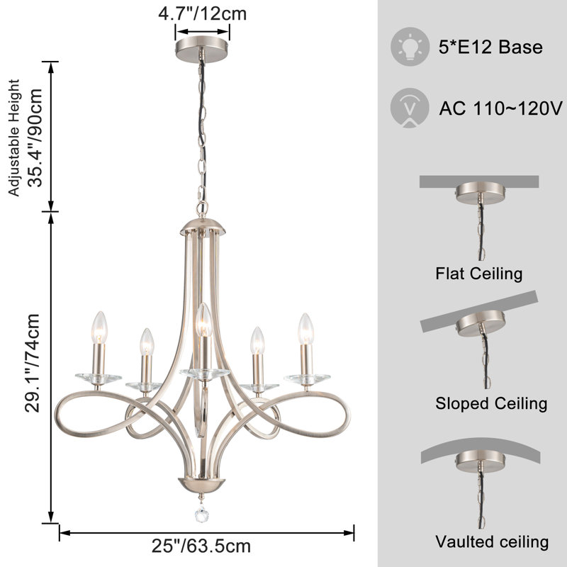 5-Light Candle Style Classic/Traditional Chandelier
