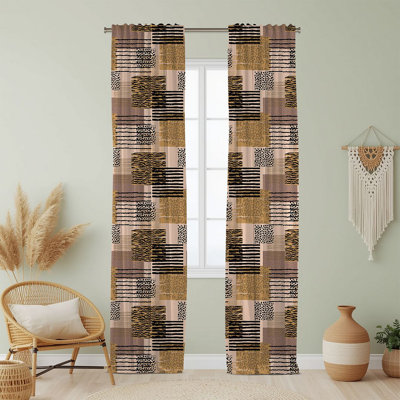 Semi Sheer Animal Print Curtain Single Panel