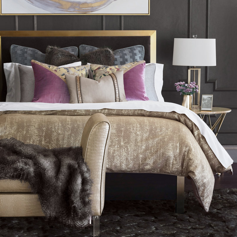 Valentina Modern & Contemporary Velvet Duvet Cover, Super King Duvet Cover + 7 Additional Pieces