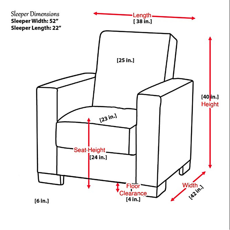 Fauteuil rembourré convertible avec rangement
