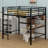 Loft Bed With L -Shaped Desk And Shelves