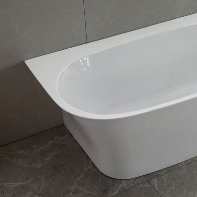 67  inch Freestanding Acrylic Bathtub in Glossy White