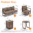 7 - Person Aluminum Patio Conversation Sets with Gilder&Swivel Chairs and Firepit-1492056787