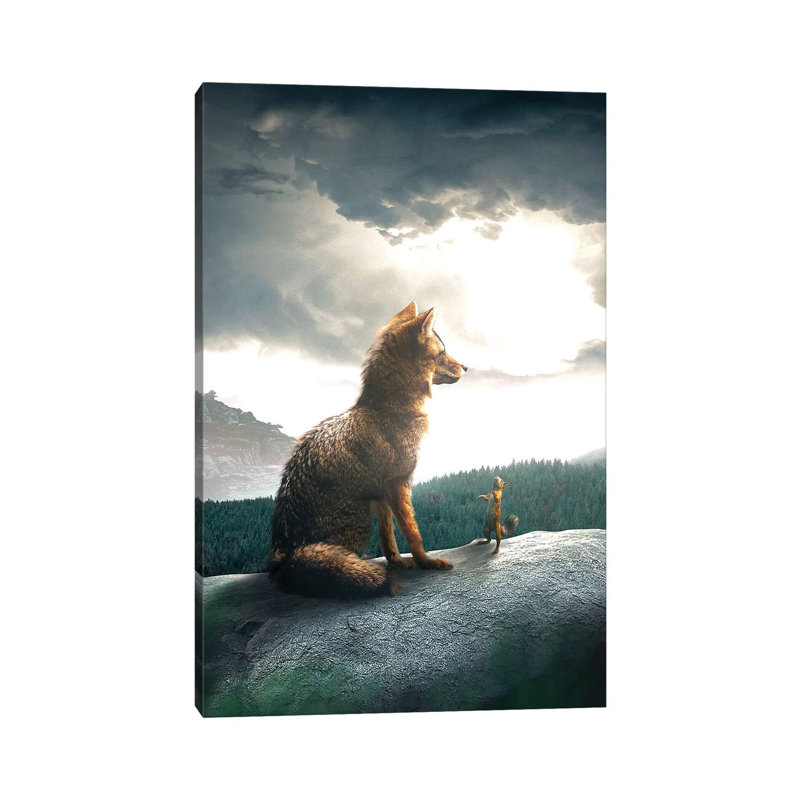 The Fox And Squirrel by Zenja Gammer - Print on Canvas, Wrapped Canvas, 66.04 cm H x 45.72 cm W x 1.91 cm D