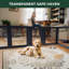 Parc pour animaux d'intérieur en acrylique pour chiots et petits chiens AuraSpace, 24 po, 6 panneaux, noir-122720572-122720584
