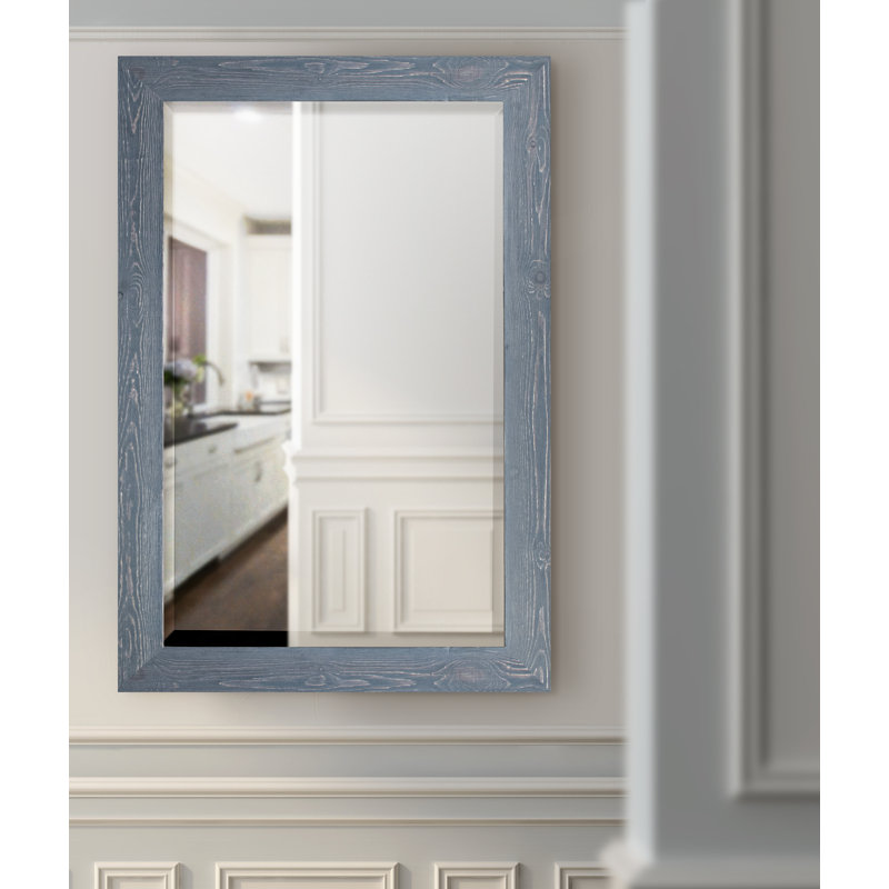 Miroir pleine grandeur de style campagne / campagne, 42 po x 30 po, Gris patiné