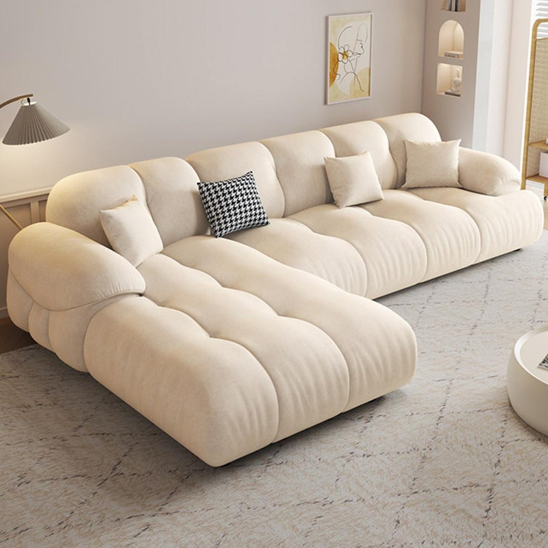 Canapé modulaire 2 pièces rembourré, Left Hand Facing, Beige, H 27,56 po x l 104,33 po x P 66,93 po