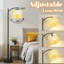 Lampe sur pied à arc avec abat-jour réglable géométrique jaune Collection Diagonal Square Designs Lampe sur pied à 3 températures de couleur à intensité variable avec interrupteur au pied pour chambre à coucher