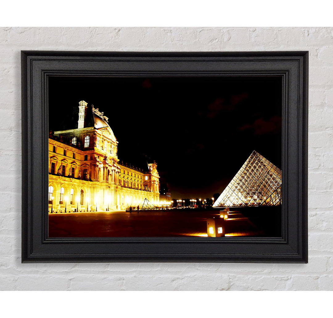 Paris Louvre Lichter Gerahmter Druck