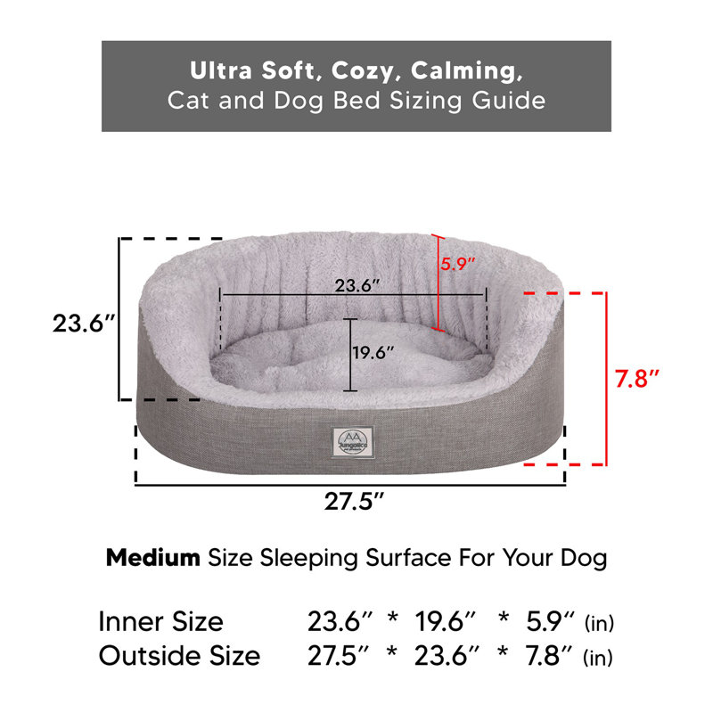 Lit pour animaux, Medium (7.8" H x 27.5" W x 23.6" D), Gris