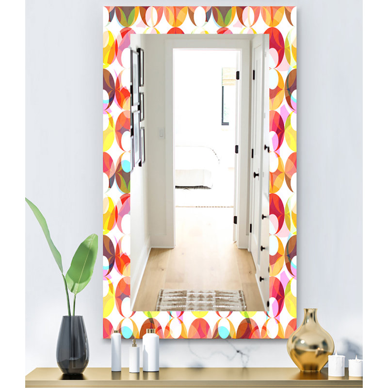 Miroir de salle de bain/meuble-lavabo à cercles colorés abstract, H 39,4 po x l 29,5 po