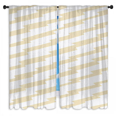 Rideaux en zigzag beige obscurcissant et obscurcissant - 2 panneaux