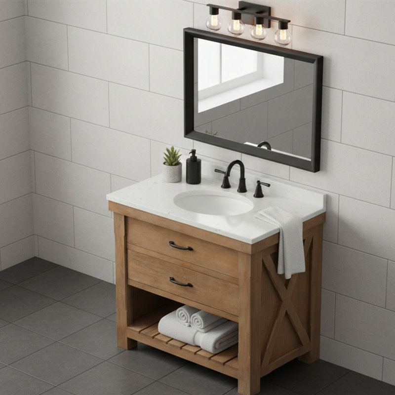 36'' Single Bathroom Vanity with Stone Top