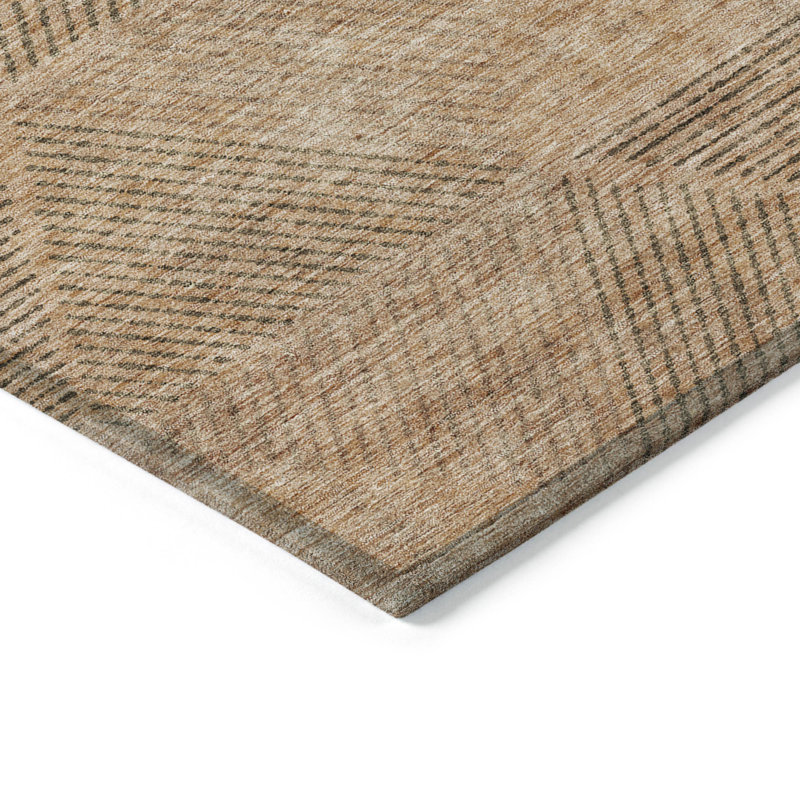 Tapis intérieur / extérieur en polyester tissé à la machine Malchow, Rectangle 5 pi x 7 pi 6 po