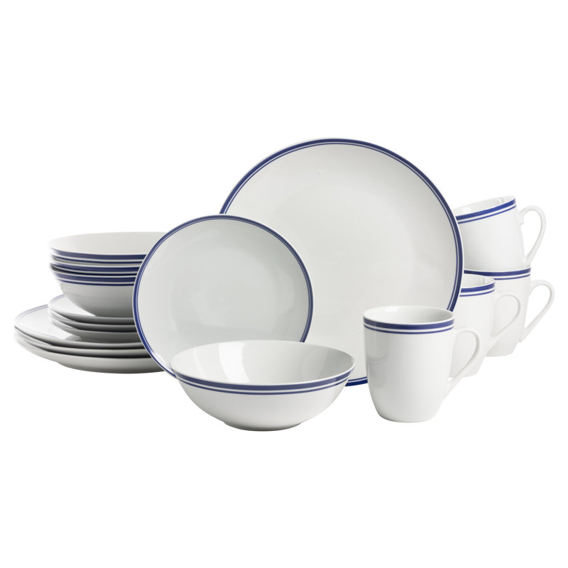 Callison 16 Piece Dinnerware Set, Service for 4, Jay Blue