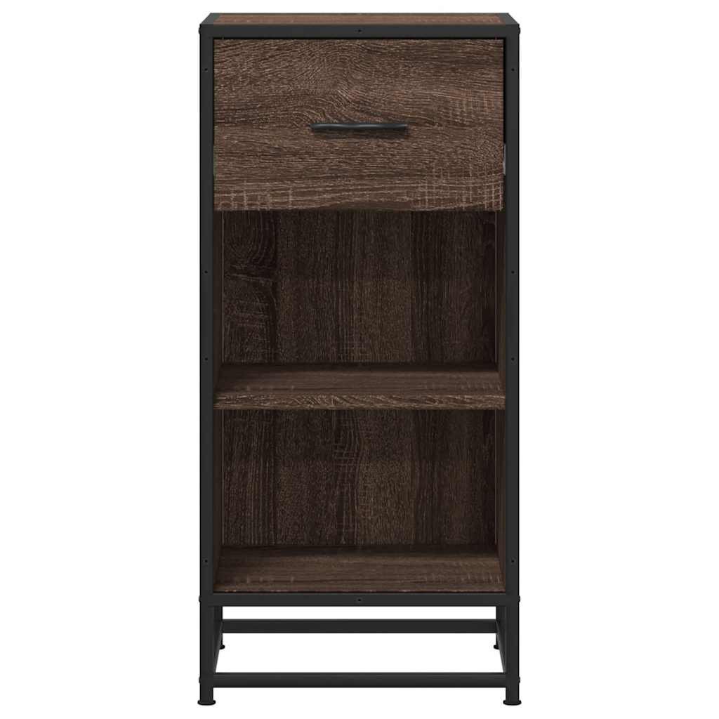 Vidaxl Sideboard Grau Sonoma 35,5X35x76 Cm Holzwerkstoff Und Metall