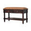  Banc de rangement rembourré en cuir véritable brun clair et brun foncé de 35 pouces avec tiroirs et tablettes